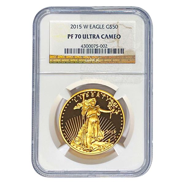 2015-W $50 Gold Eagle 1 oz NGC PF70 Ultra Cameo