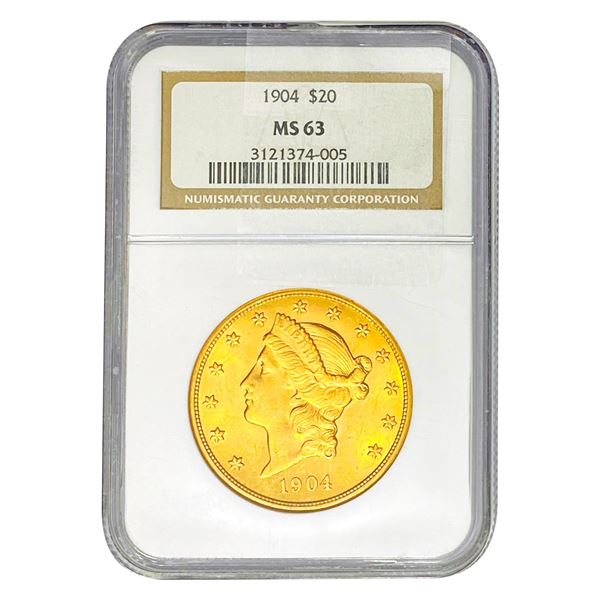 1904 $20 Gold Double Eagle NGC MS63