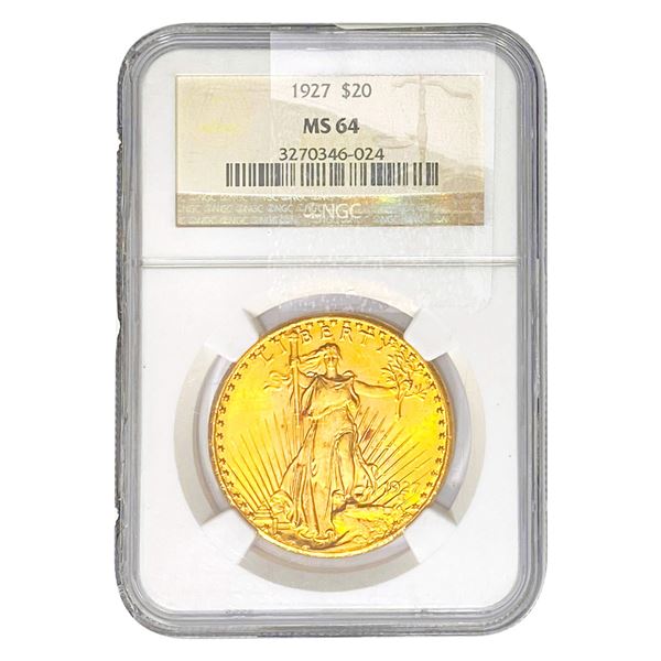 1927 $20 Gold Double Eagle NGC MS64
