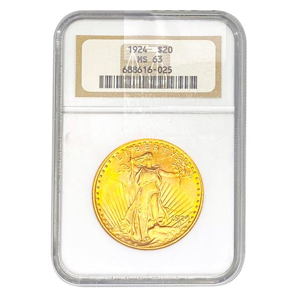 1924 $20 Gold Double Eagle NGC MS63