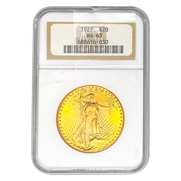 1927 $20 Gold Double Eagle NGC MS63