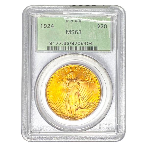 1924 $20 Gold Double Eagle PCGS MS63