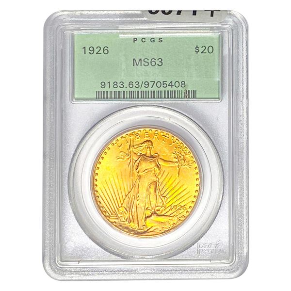 1926 $20 Gold Double Eagle PCGS MS63