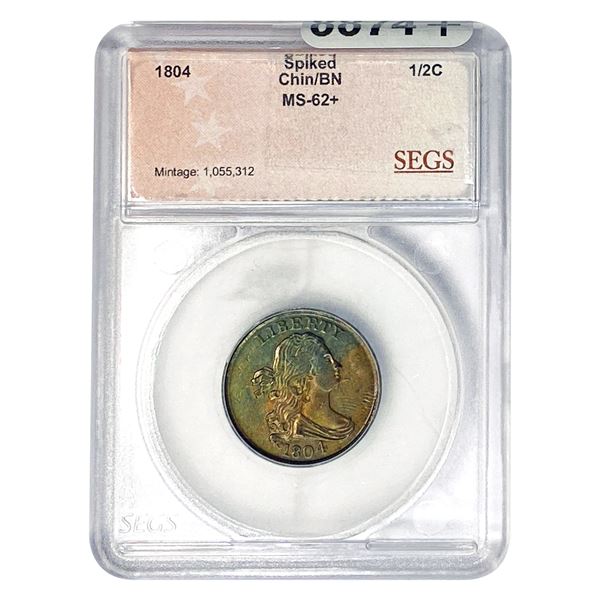 1804 Draped Bust Half Cent SEGS MS62+