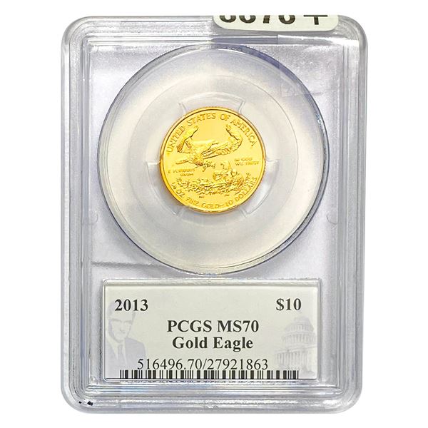 2013 $10 Gold Eagle 1/4 oz PCGS MS70