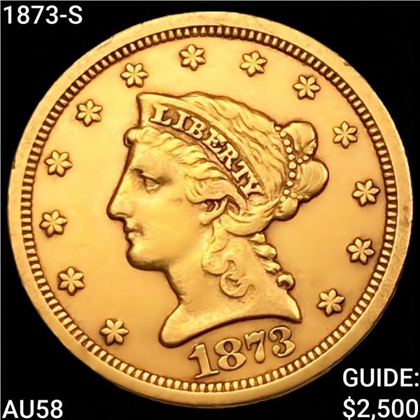 1873-S $2.50 Gold Quarter Eagle CHOICE AU