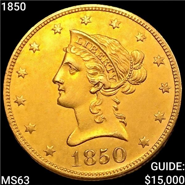 1850 $10 Gold Eagle CHOICE BU