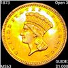 Image 1 : 1873 Open 3 Rare Gold Dollar CHOICE BU