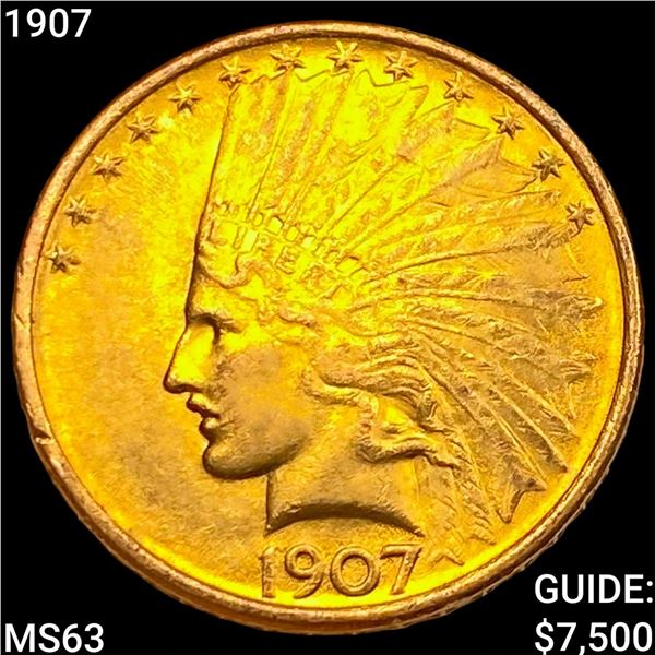1907 $10 Gold Eagle CHOICE BU