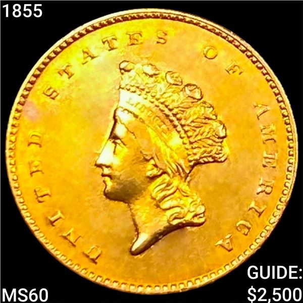 1855 Rare Gold Dollar UNCIRCULATED