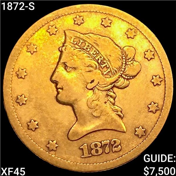 1872-S $10 Gold Eagle NEARLY UNCIRCULATED