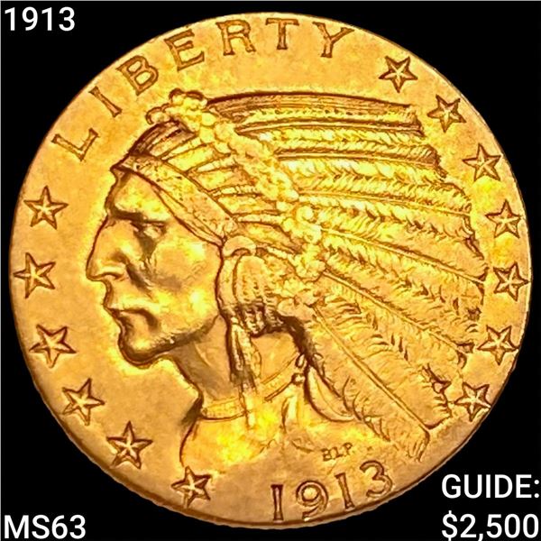 1913 $5 Gold Half Eagle CHOICE BU