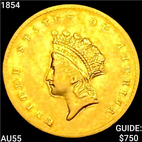 1854 Rare Gold Dollar HIGH GRADE