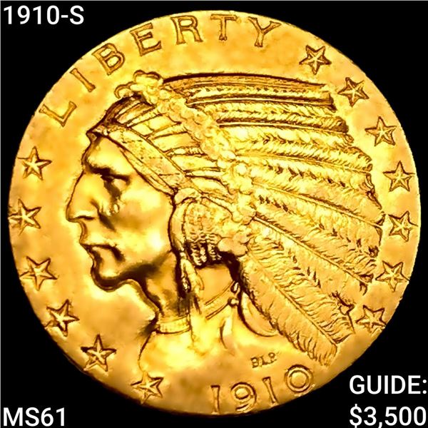 1910-S $5 Gold Half Eagle UNCIRCULATED