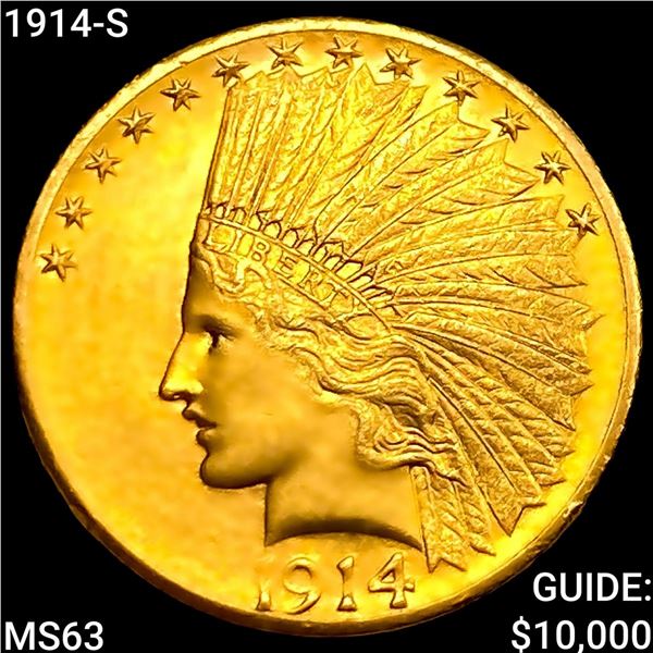 1914-S $10 Gold Eagle CHOICE BU