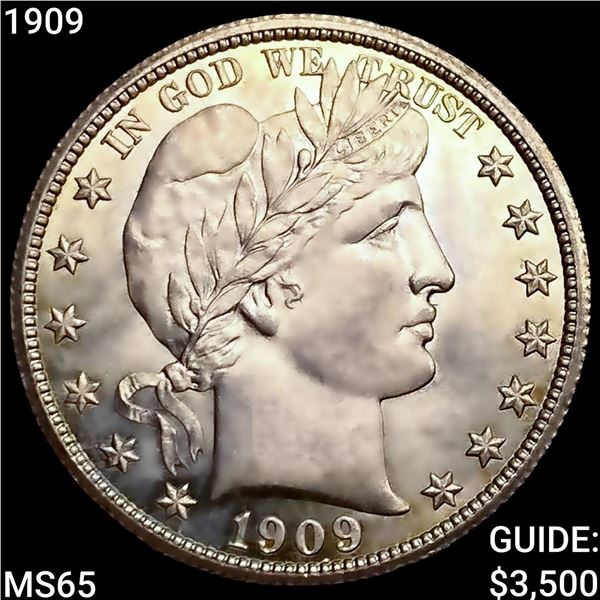 1909 Barber Half Dollar GEM BU