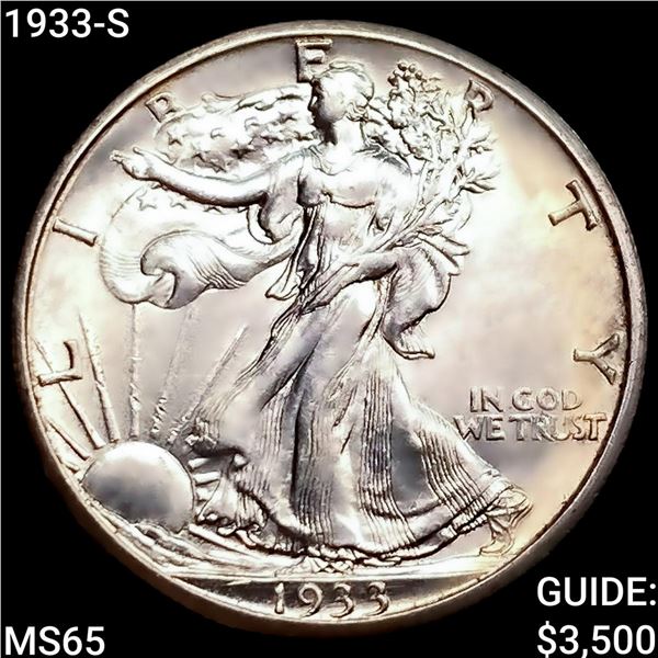 1933-S Walking Liberty Half Dollar GEM BU