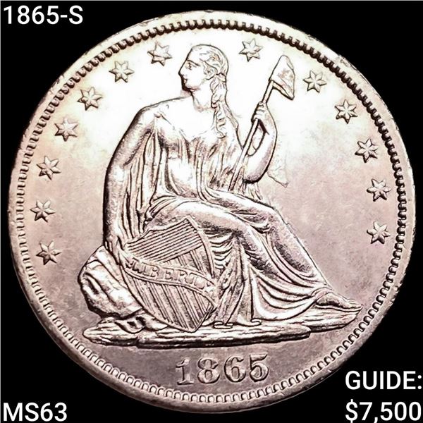 1865-S Seated Liberty Half Dollar CHOICE BU