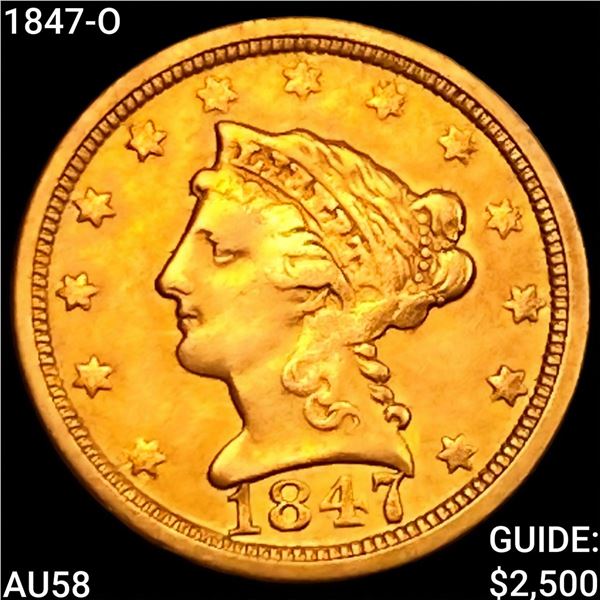 1847-O $2.50 Gold Quarter Eagle CHOICE AU