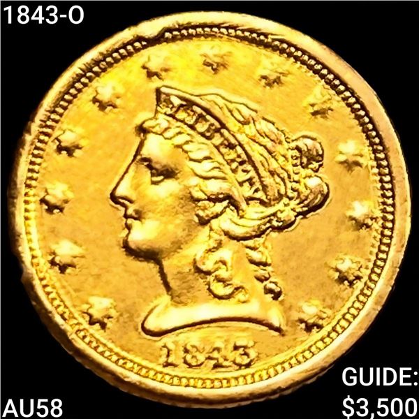 1843-O $2.50 Gold Quarter Eagle CHOICE AU
