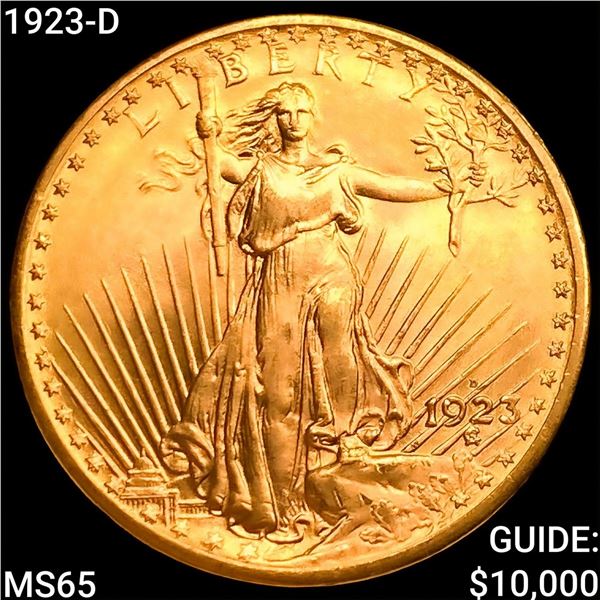 1923-D $20 Gold Double Eagle GEM BU