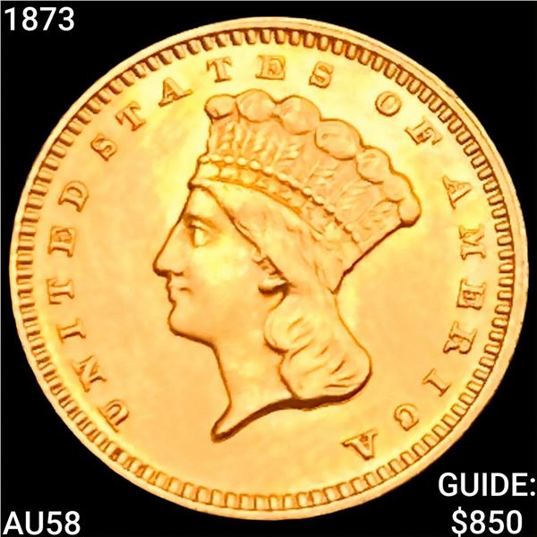1873 Rare Gold Dollar CHOICE AU