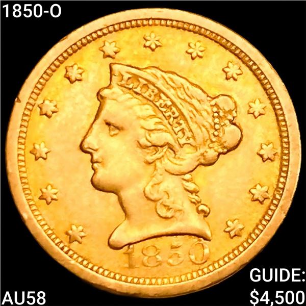 1850-O $2.50 Gold Quarter Eagle CHOICE AU