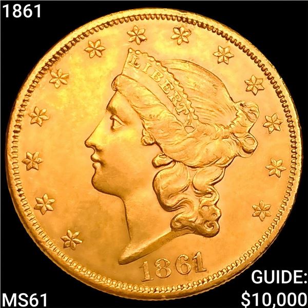 1861 $20 Gold Double Eagle UNCIRCULATED