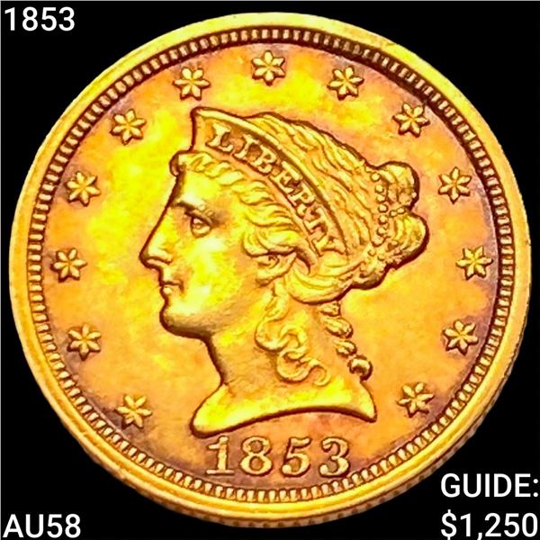 1853 $2.50 Gold Quarter Eagle CHOICE AU