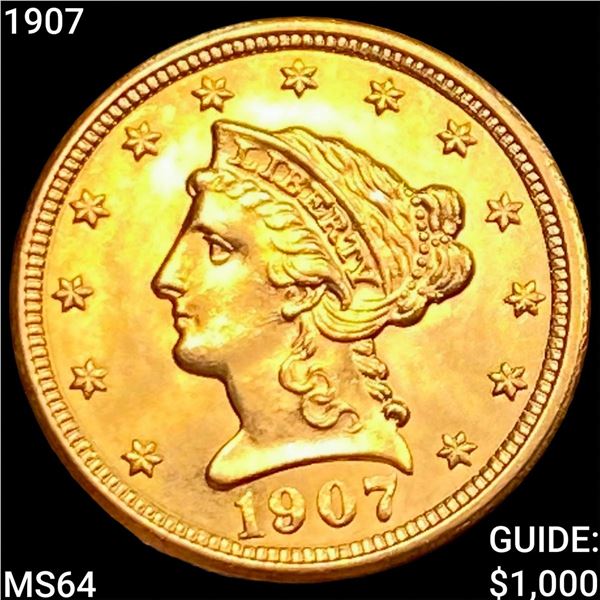 1907 $2.50 Gold Quarter Eagle CHOICE BU