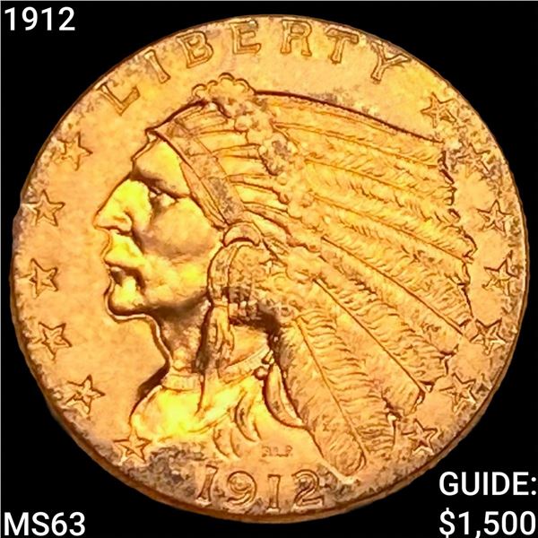 1912 $2.50 Gold Quarter Eagle CHOICE BU