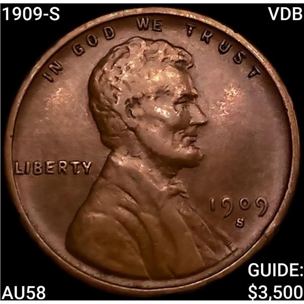 1909-S VDB Wheat Cent CHOICE AU