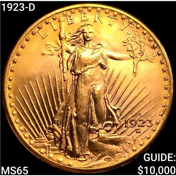 1923-D $20 Gold Double Eagle GEM BU