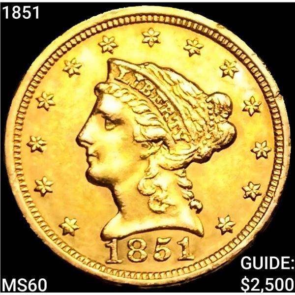 1851 $2.50 Gold Quarter Eagle UNCIRCULATED