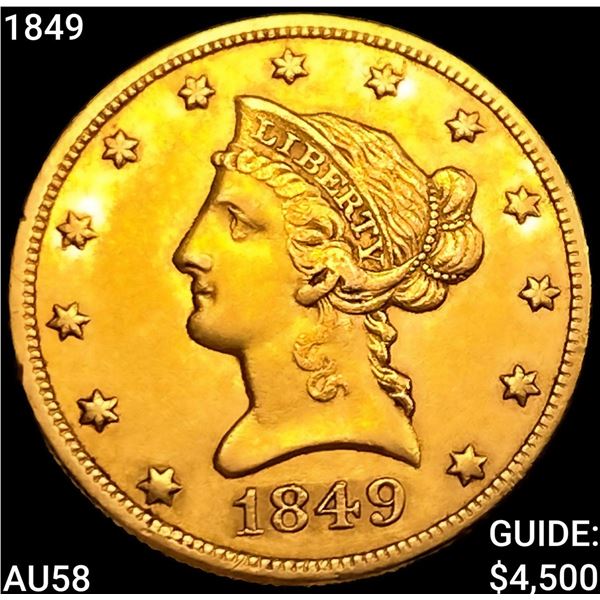 1849 $10 Gold Eagle CHOICE AU
