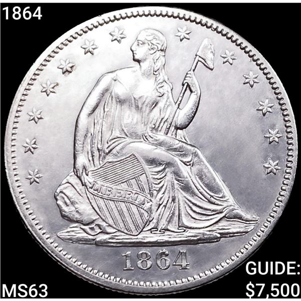 1864 Seated Liberty Half Dollar CHOICE BU