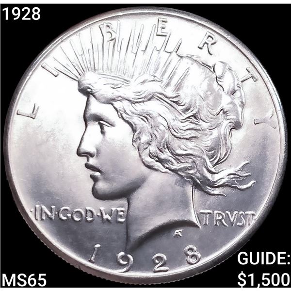 1928 Silver Peace Dollar GEM BU
