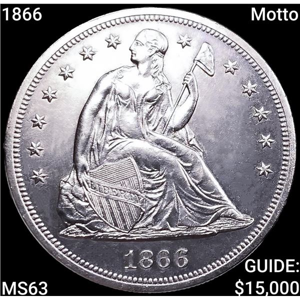 1866 Motto Seated Liberty Dollar CHOICE BU