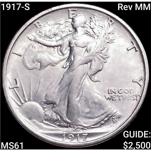 1917-S Rev MM Walking Liberty Half Dollar UNCIRCULATED