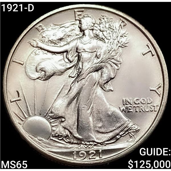1921-D Walking Liberty Half Dollar GEM BU