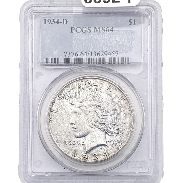 1934-D Silver Peace Dollar PCGS MS64