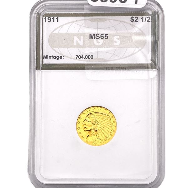 1911 $2.50 Gold Quarter Eagle NGS MS65