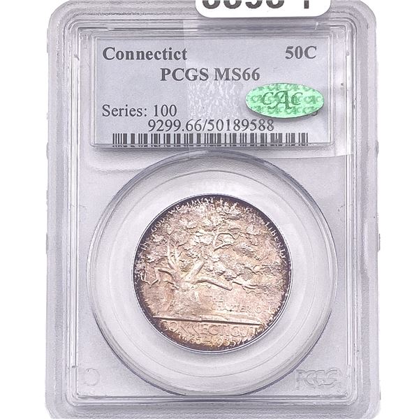 1935 CAC Connecticut Half Dollar PCGS MS66
