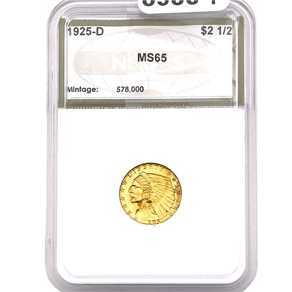 1925-D $2.50 Gold Quarter Eagle NGS MS65