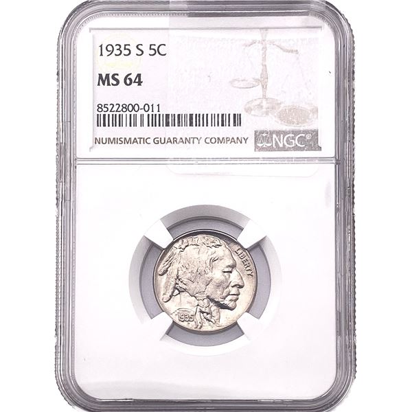 1935-S Buffalo Nickel NGC MS64