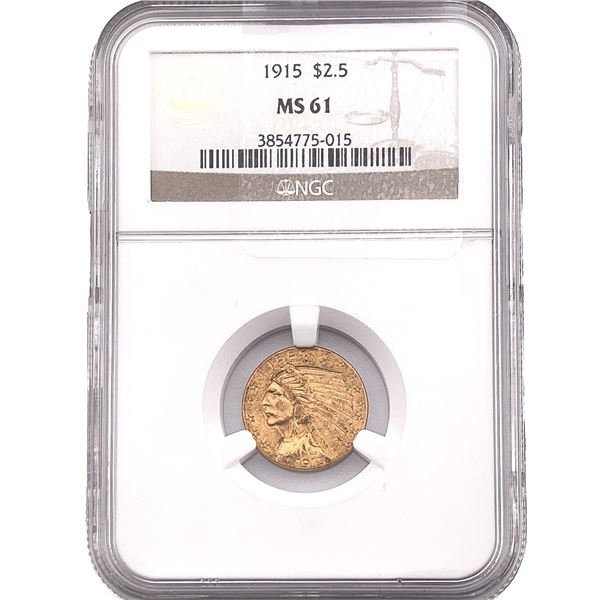 1915 $2.50 Gold Quarter Eagle NGC MS61