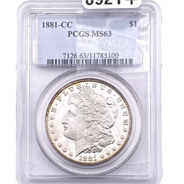 1881-CC Morgan Silver Dollar PCGS MS63