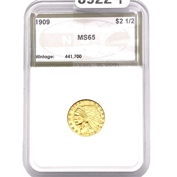 1909 $2.50 Gold Quarter Eagle NGS MS65