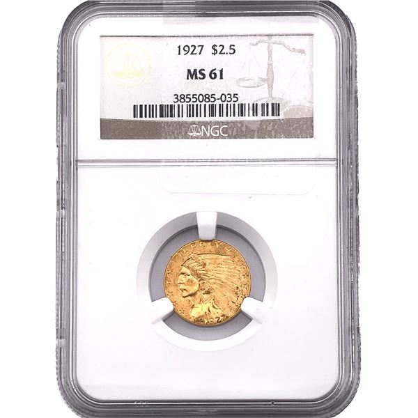 1927 $2.50 Gold Quarter Eagle NGC MS61