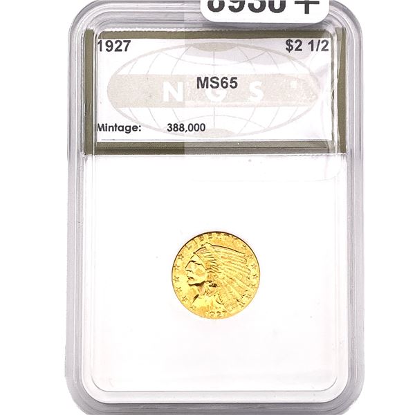 1927 $2.50 Gold Quarter Eagle NGS MS65